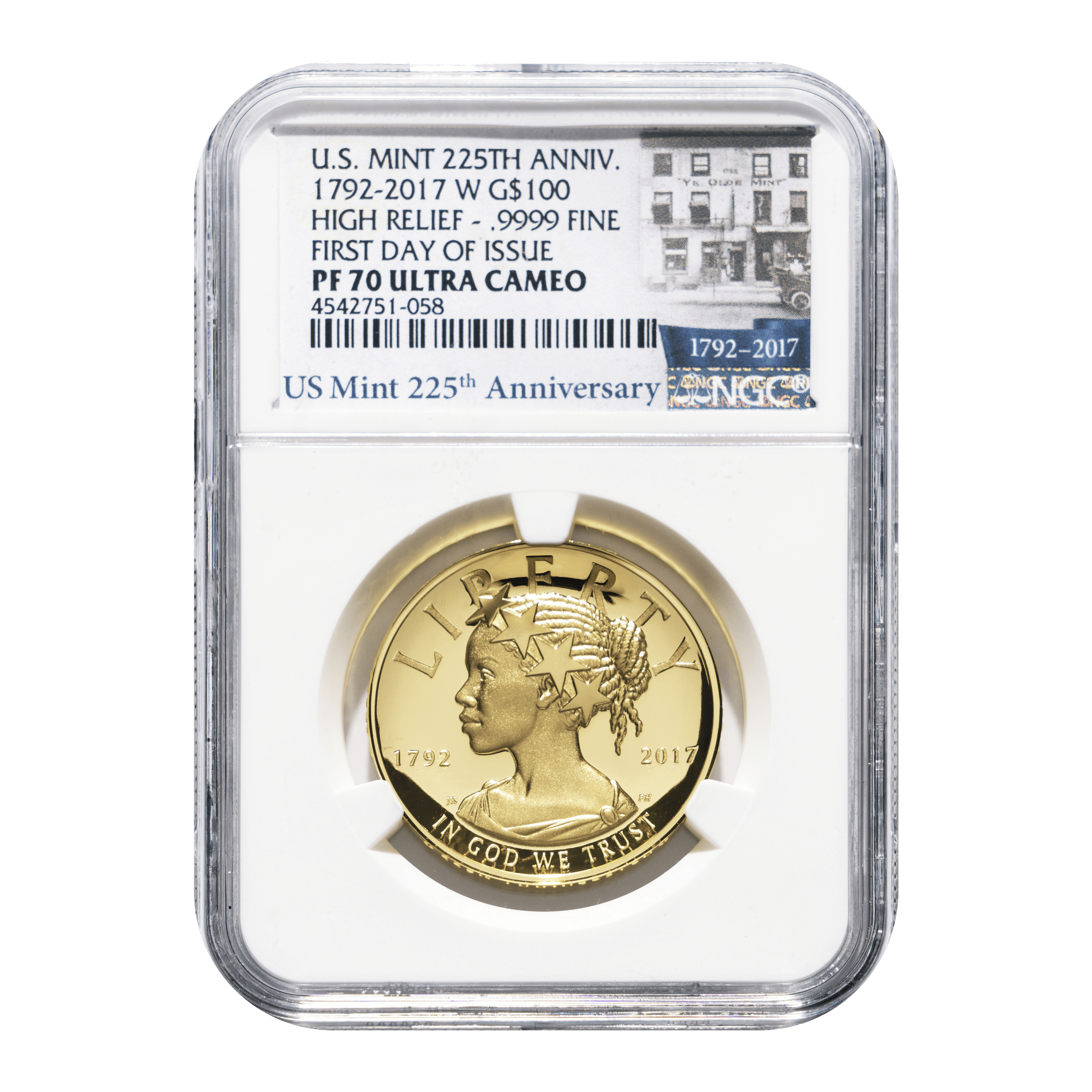 1792-2017 $100 Gold Liberty High Relief Proof 70 Ultra Deep Cameo NGC