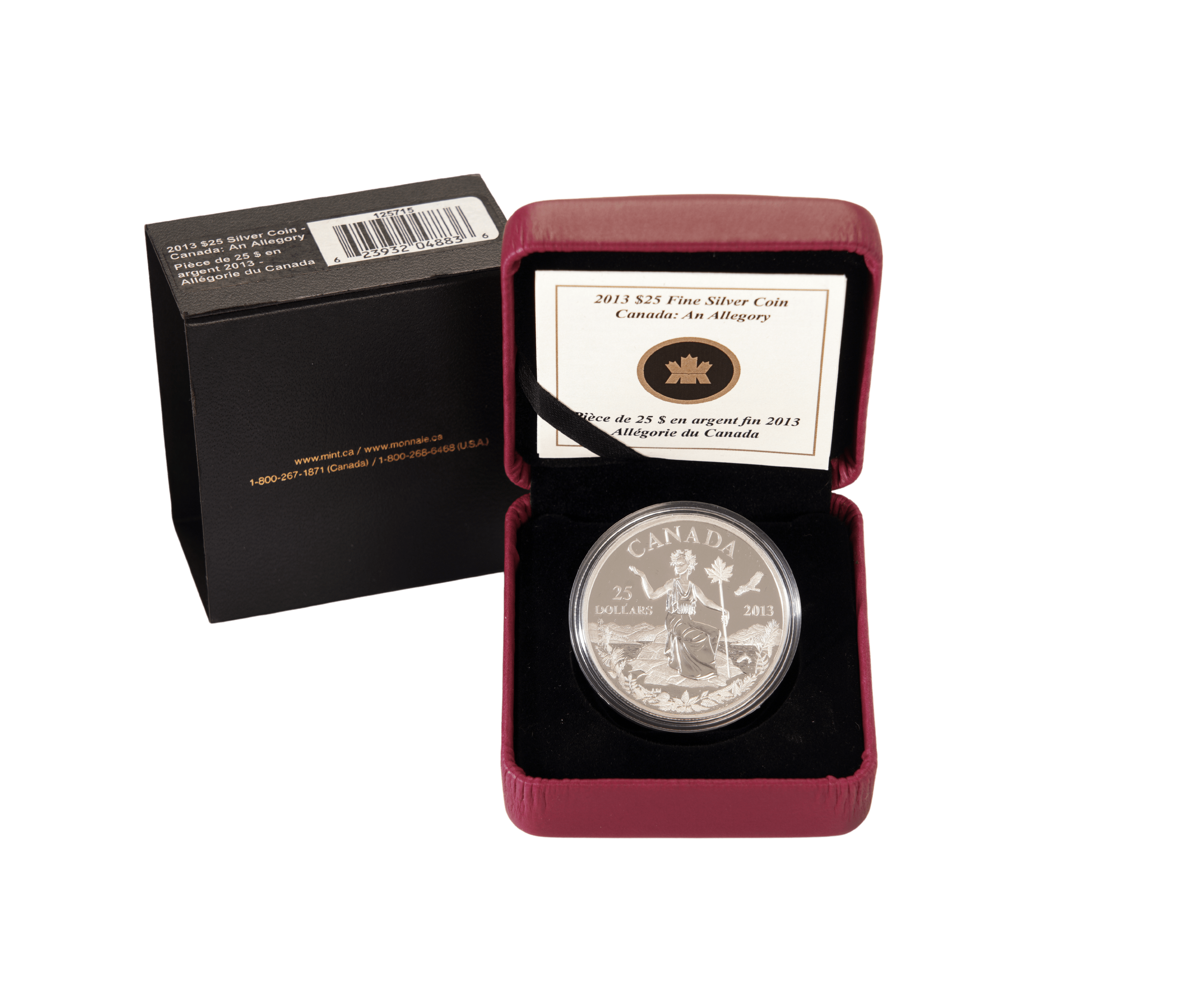 2013 $25 Fine Silver Canadian Coin Canada an Allegory