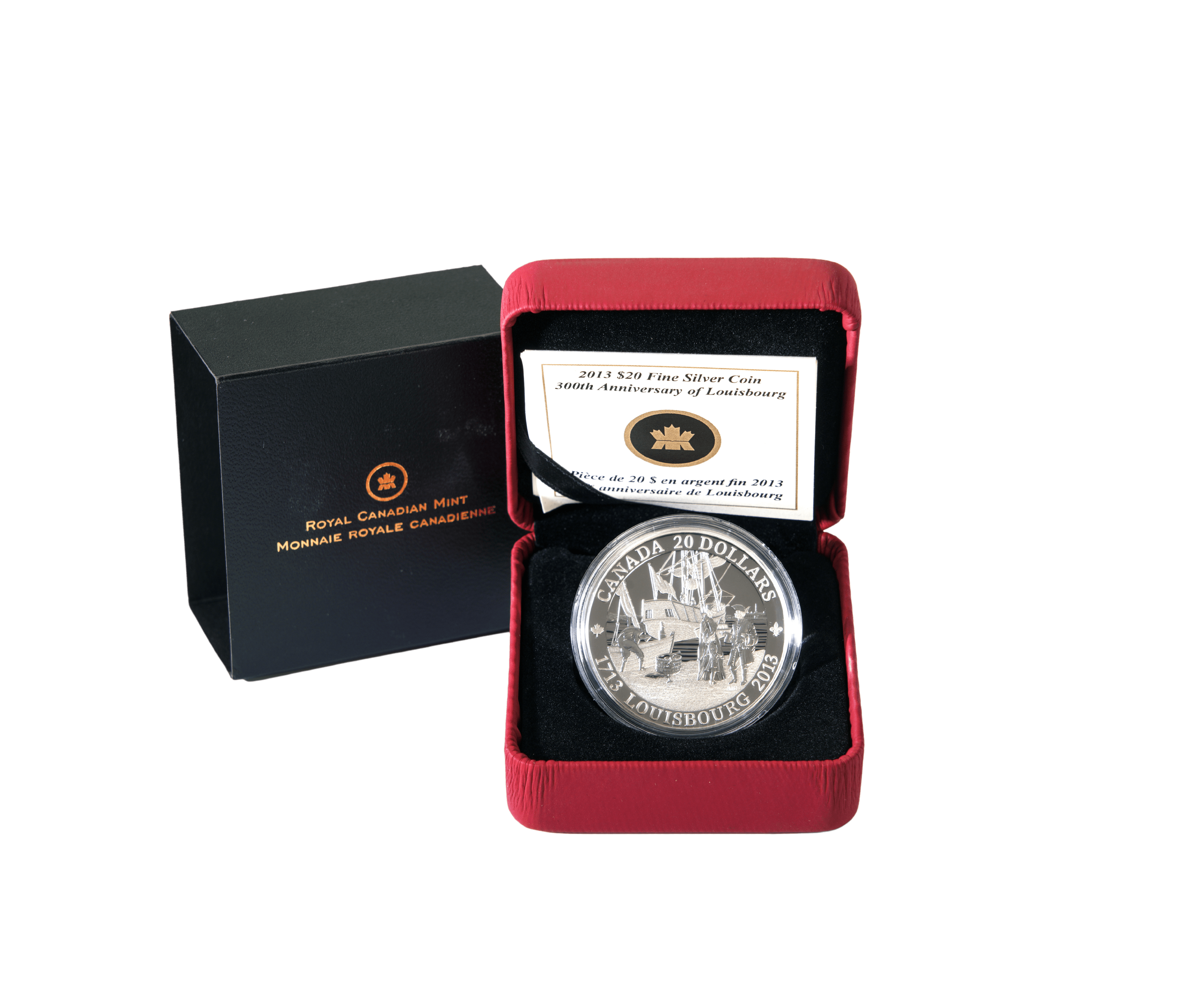 2013 $20 Fine Silver Canadian Coin. Anniversary of Louisbourg