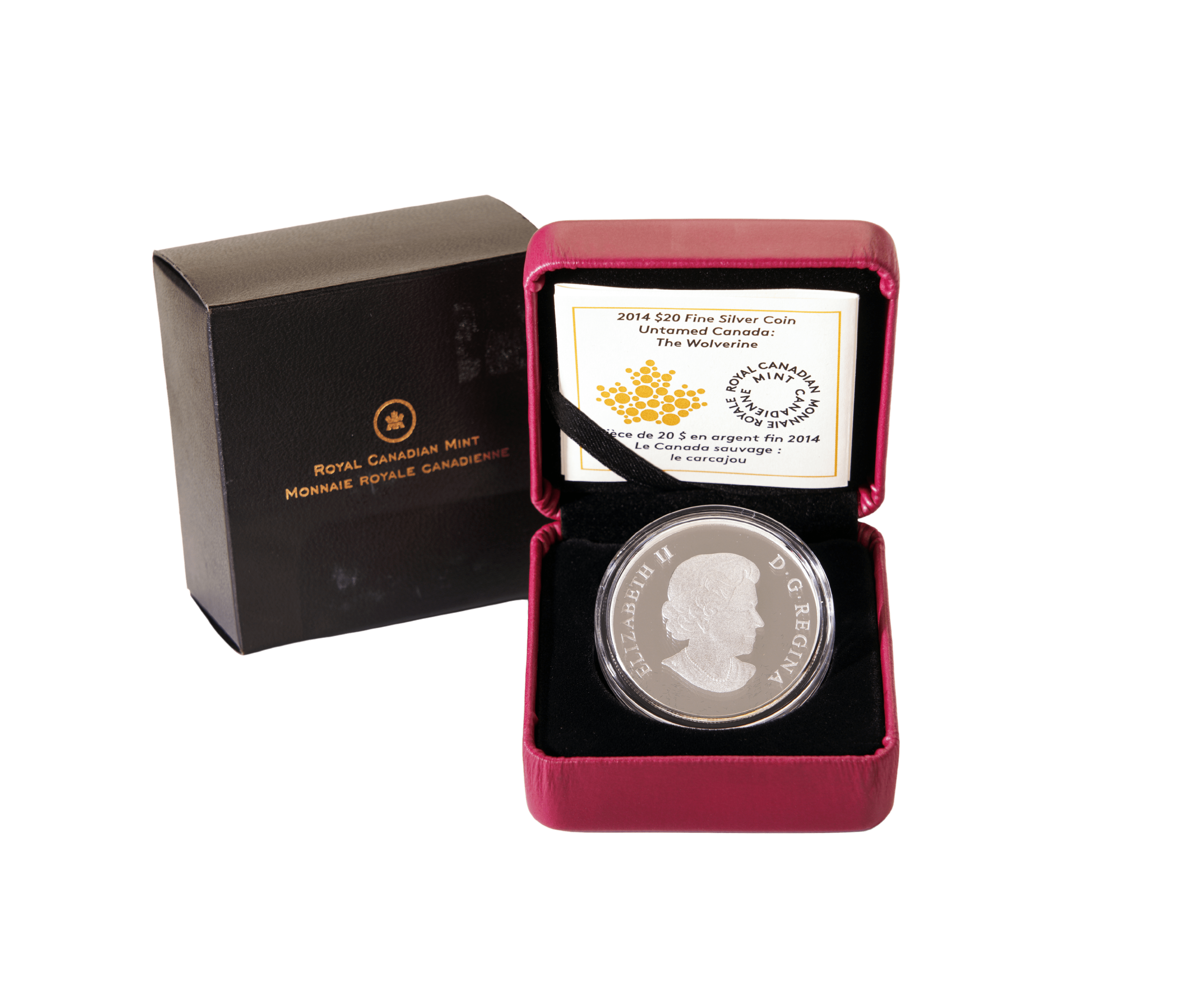2014 $20 Fine Silver Canadian Coin Untamed Canada The Wolverine