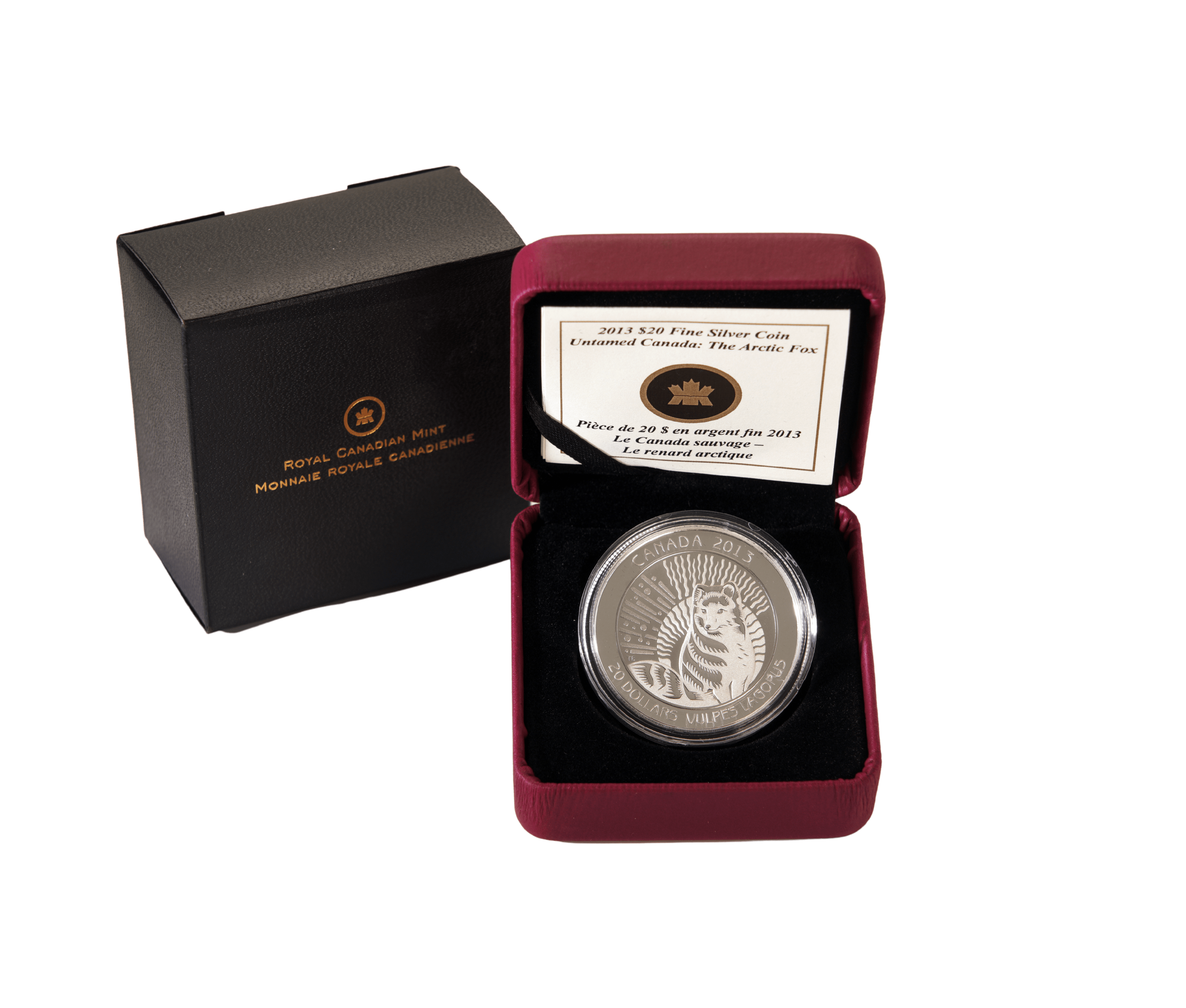 2013 $20 Fine Silver Canadian Coin. Untamed Canada The Attic Fox